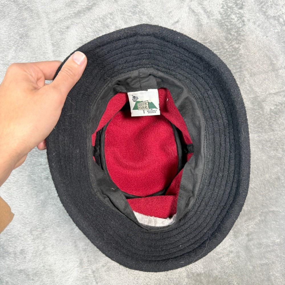 Vintage South Park Unisex S/M Bucket Hat 1998 Fleece Character Embroidery Black - Picture 3 of 8